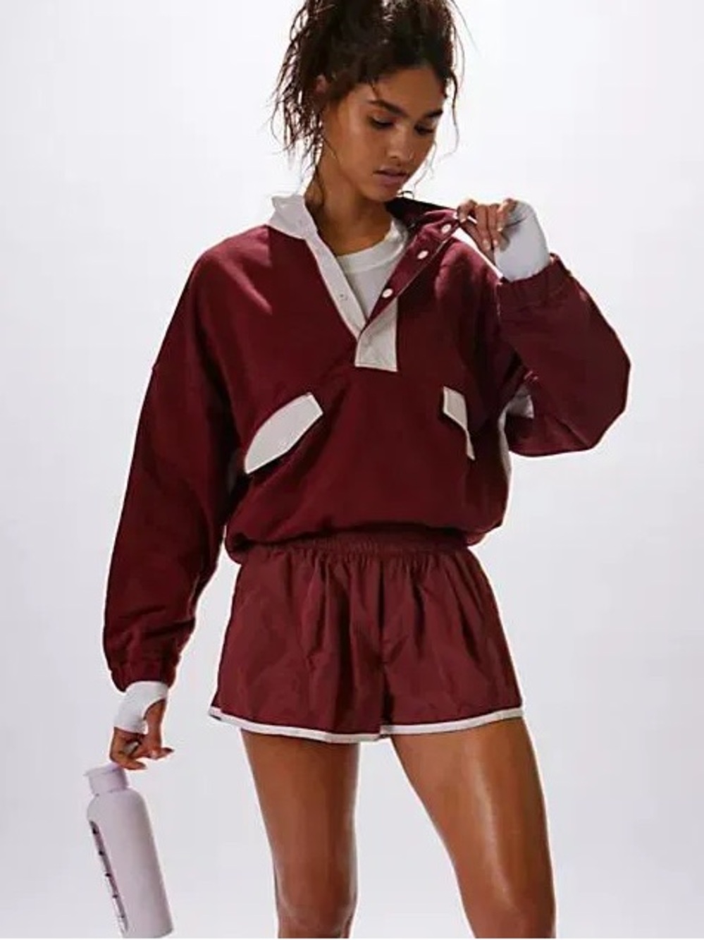 FP Movement World Tour Pullover in Burgundy, size L